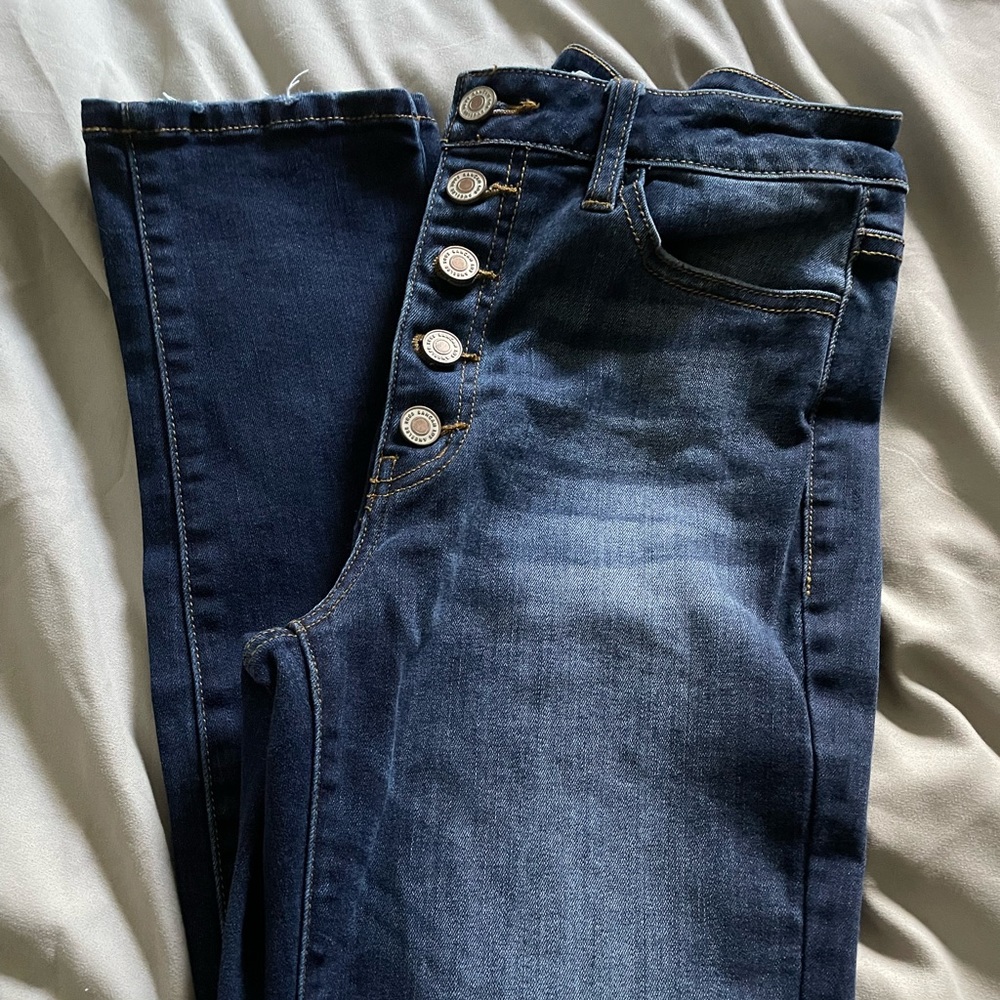 Kancan high waist button front jean